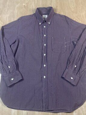 Billy Reid Mens Italian Made Red Check Long Sleeve Button Down Shirt Size XL